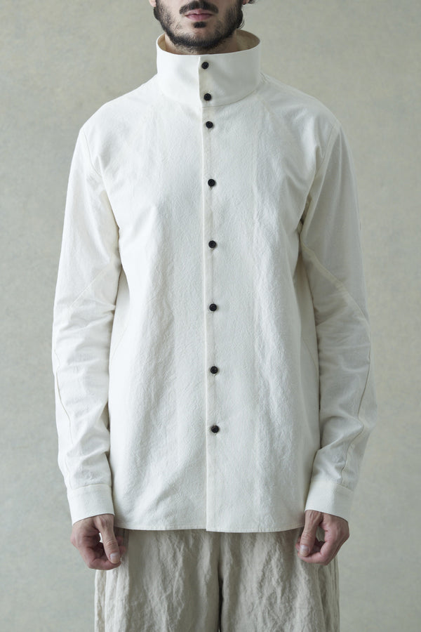 Devoa stand-up collar shirt SHE-95HN white